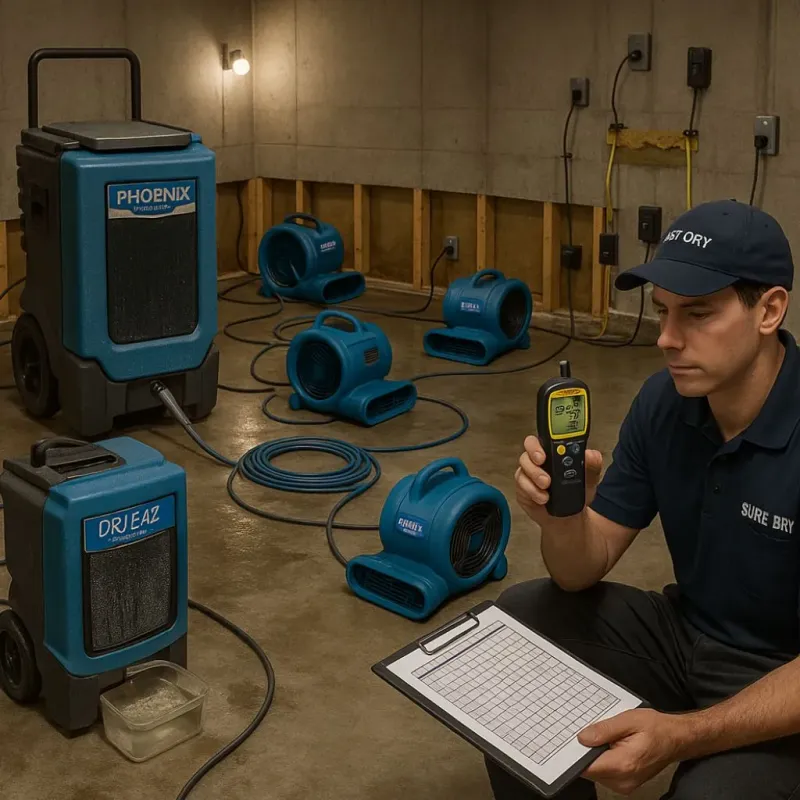 Structural Drying and Dehumidification process in Longwood, FL